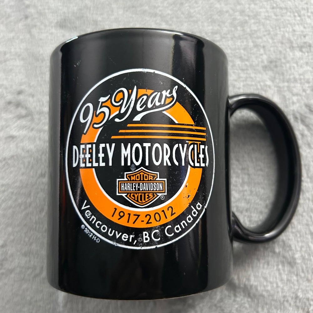 Harley-Davidson Deeley Motorcycles 95 Years Anniversary Mug 1917-2012 Black